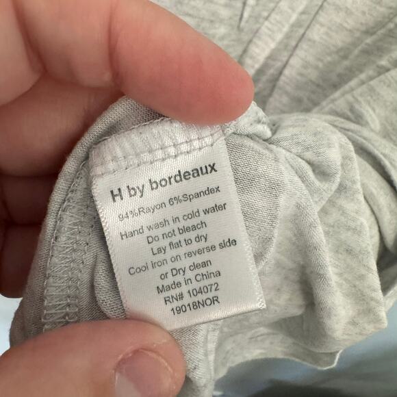 H by Bordeaux Light Heather Gray Open Sleeve Top Women's Size Small Crewneck - Picture 5 of 6